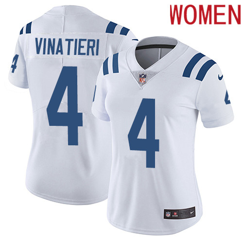 2019 Women Indianapolis Colts #4 Vinatieri white Nike Vapor Untouchable Limited NFL Jersey->women nfl jersey->Women Jersey